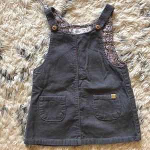 Zara baby corduroy pinafore jumper in grey